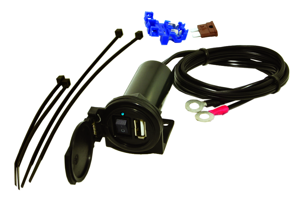 USB Outlet With Switch, Black