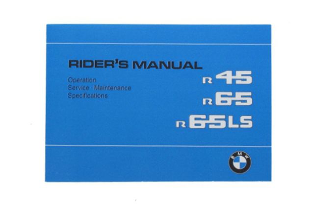 BMW Owner's Manual, R 45/65/65LS