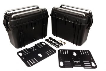 Pannier Side Case Set for 16mm Racks, Black & Silver